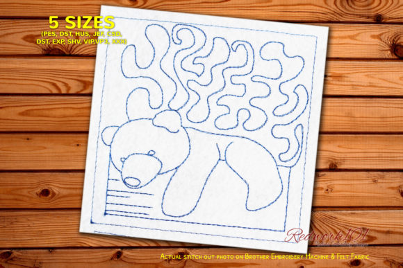 Cute Sleeping Teddy Bear Redwork: A Designer's Review