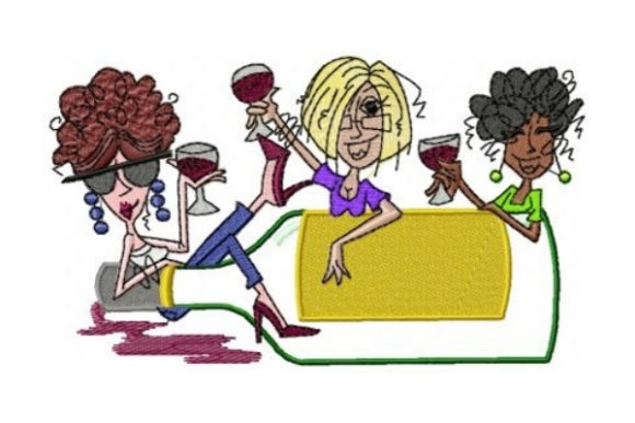 Girlfriends Wine: A Festive Embroidery Design Review