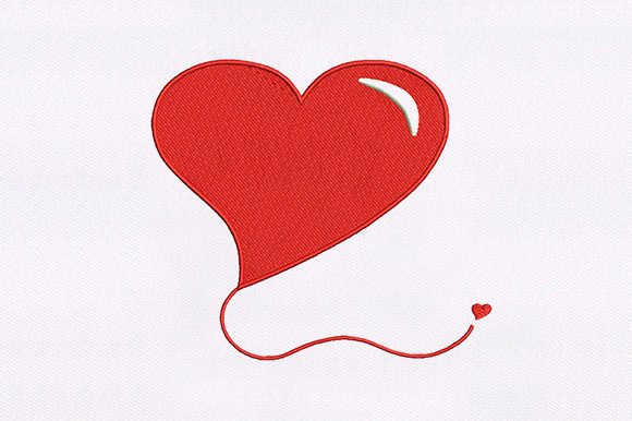 Red Heart: A Festive Embroidery Design for Valentine's Day