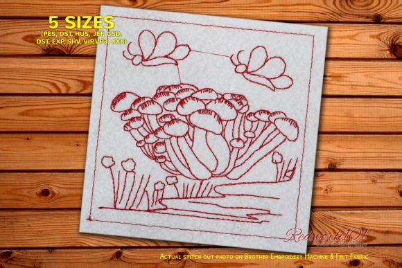 Shimeji Mushroom: A Cute Food Embroidery Design for Etsy Shops